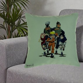 Perna Personalizata Naruto Echipa 7 Kakashi Sensei, 40x40 cm, Verde, Husa Detasabila, Perna Inclusa, BEKZ®