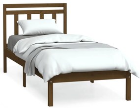 3100552 vidaXL Cadru de pat Small Single 2FT6 maro miere, 75x190 cm lemn masiv