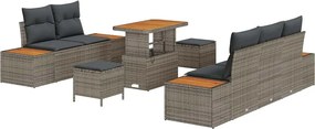 vidaXL Set de canapele pentru grădină 8 pcs Gri deschis și gri închis
