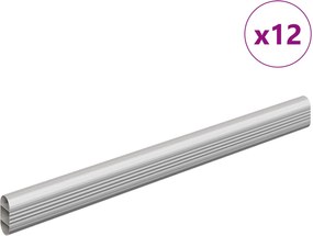 vidaXL Șină pentru dressing 12 pcs Argintiu 764 x 15 x 29 mm