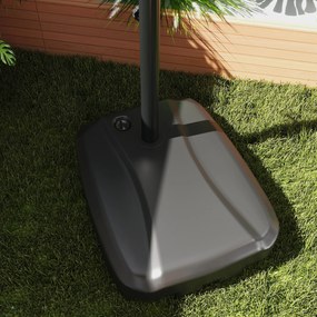 Outsunny Umbrelă Suspendată cu Bază Greutăți și Acoperiș Dublu pentru Grădină, Umbrelă Suspendată Pătrată cu Manivelă și Unghi Reglabil, Gri Închis | Aosom Romania