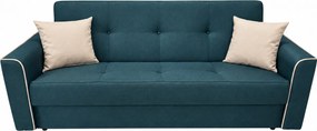 Canapea VERA extensibila, 3 locuri, lada de depozitare, stofa maro + gri, 225x90x90 Albastru, Stofa