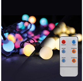 Instalație LED RGBW de Crăciun de exterior Brilagi 200xLED/8 funcții 25m IP44 + telecomandă