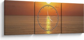 Tablou - Apus de soare peste ocean (cu ceas) (90x30 cm)