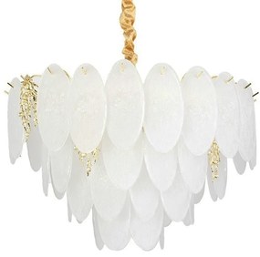 Lustra suspendata metal auriu si sticla CLARA 80