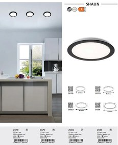 Spot LED incastrabil design modern Shaun negru 14,5cm