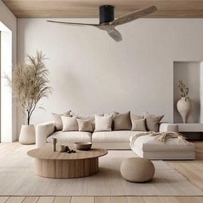 ZEVENTI - Ventilator de tavan SPELLO Wi‑Fi Tuya, negru/stejar + telecomandă