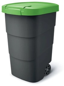 Container de gradina cu roti rezistente 110 l, verde/antracit