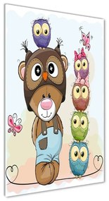 Fotografie imprimată pe sticlă Ursul și Owl