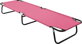 vidaXL Șezlong de plajă pliabil, roz, oțel