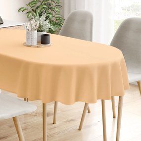 Goldea față de masă decorativă  loneta - pudru orangiu - ovală 140 x 280 cm