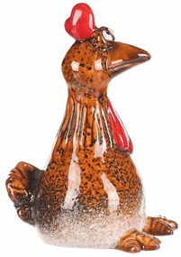 Decorațiuni de grădină pentru gard Găină, 8 x 8 x16 cm, ceramică, 16 cm
