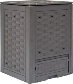 vidaXL Compostor de grădină, maro, 60x60x83 cm, 300 L plastic ratan