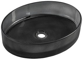 Chiuvetă neagră din sticlă 49x38 cm Nobal – Sapho