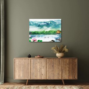 Tablou pe sticlă - Peisaj de vis (70x50 cm)
