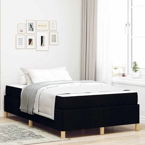 vidaXL Pat cu arcuri Negru și Alb și Negru 120 x 200 cm țesătură