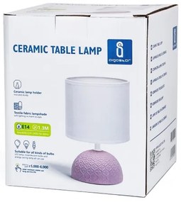 Lampă de masă 1xE14/40W/230V roz/albă Aigostar