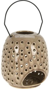 Lanternă ceramică Dots gri, 15 x 23 cm