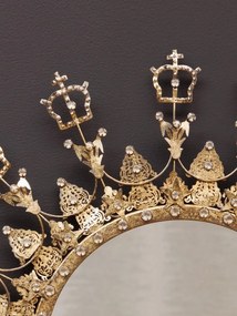 Oglinda de perete, din metal, D62cm, Crown