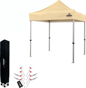 Stand de vânzare pliabil din aluminiu fără pereți | BRIMO Exclusive Alu 2x2 m - fără pereți - Bej