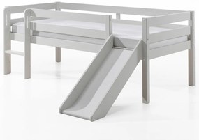 Pat Pino pentru copii cu tobogan, alb, 90x200 cm, înălțime 85 cm – Vipack