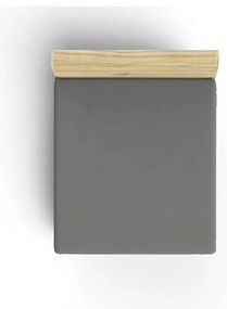 Cearceaf gri din bumbac cu elastic 160x200 cm - Mijolnir