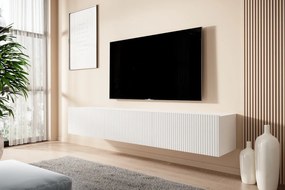 Dulap TV Nicole suspendat 200 cm cu sertar - alb mat