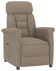 289765 vidaXL Fotoliu rabatabil, gri taupe, piele întoarsă ecologică