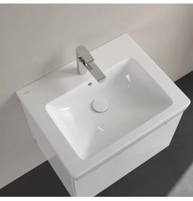 Set mobilier 58.7cm Villeroy&amp;Boch Subway 2.0 alb lucios, cu lavoar Subway 2.0, A68700DH+7113F001