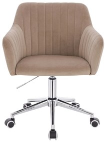 HR190K Scaun Latte din Catifea cu Bază Cromata