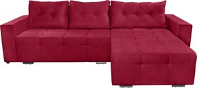 Coltar extensibil Venice, 287x169x96 cm, cu lada de depozitare, Rosu