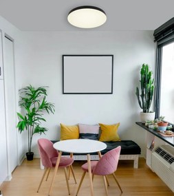 Plafoniera LED design modern simplu MATTHEW D-50cm negru/opal