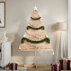 vidaXL Brad de Crăciun decorativ, 150 cm, lemn masiv