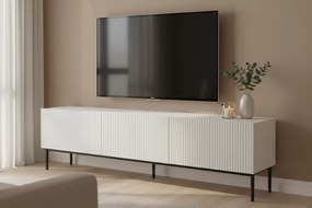 Comodă TV Nicole 200 cm - alb mat / picioare negre