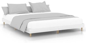 832047 vidaXL Cadru de pat, alb extralucios, 120x200 cm, lemn prelucrat