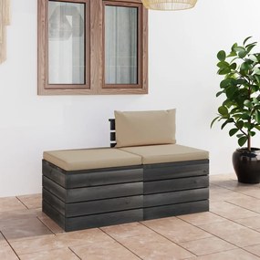 3061674 vidaXL Set mobilier grădină din paleți, 2 piese, cu perne, lemn de pin