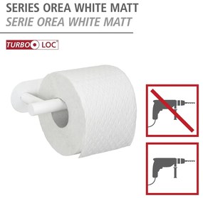 Suport pentru hârtie igienică alb autoadeziv din oțel inoxidabil Orea – Wenko