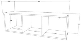 Soldat Kos, O Usa, Negru/Alb Lucios, MDF, 30 x 30 x 95 cm