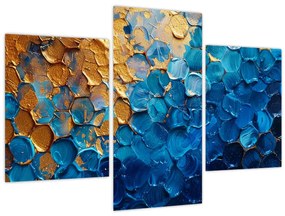 Tablou - Pictura albastru-auriu (90x60 cm)