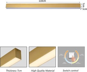 Brilagi SLEEKLINE - Plafonieră LED pentru baie, LED/40W/230V, auriu, IP44