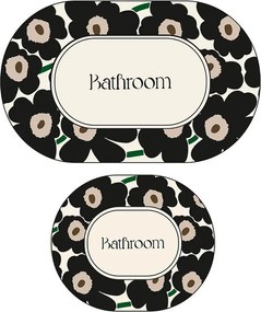 Covorașe de baie negre/bej 2 buc. 60x100 cm Oweld – Foutastic