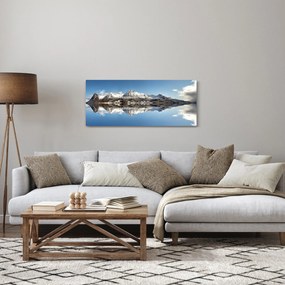 Tablou cu munți și reflectarea lor (120x50 cm)