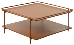 Măsuță de cafea teracotă din metal 75x75 cm Yuba – Unique Furniture