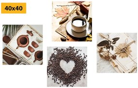 Set tablouri natura moartă de cafea