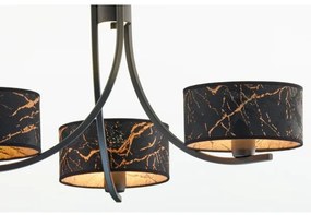 Jupiter 2106 - Lustră cu lanț ARTHUR, 3xE27/15W/230V, negru/portocaliu, decor marmură