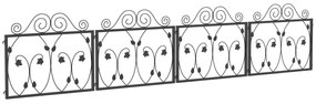 Outsunny Garduri pentru Grădină Exterioară de 4 Panouri 57x47,5 cm Garduri Decorative de Grădină din Oțel cu Unghi Ajustabil Negru | Aosom Romania