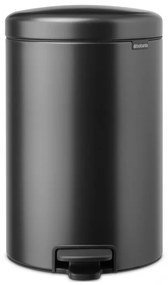 Cos de gunoi cu pedala Brabantia NewIcon 1008846, 20 L, Inchidere lina, Baza antiderapanta, Gri inchis