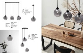 Lustra cu 3 pendule modern PALMER fumuriu