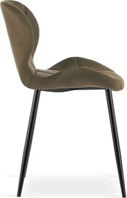 OFERTA Scaun de sufragerie MANGO VELVET cu picioare negre, maro calitatea II