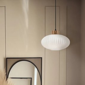 Lustră pe cablu HARMONY 1xE27/15W/230V d. 30 cm alb/stejar